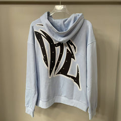 MIXED EMOTION 450g Heavyweight Rhinestone Zip Hoodie