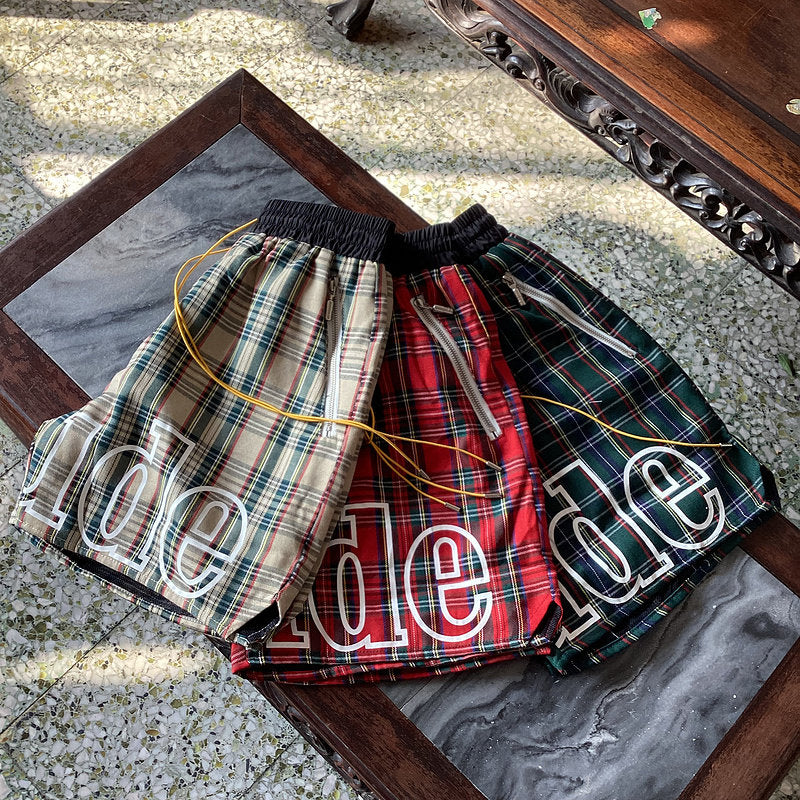 RHUDE Plaid Woven Loose Casual Summer Sports Shorts