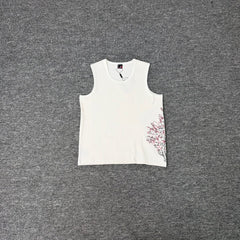 Derschutze Sakura Embroidered Pure Cotton Tank Top