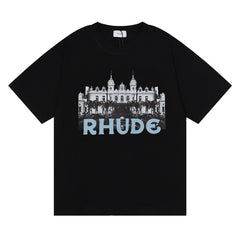 Rhude Casino High-Definition Castle Print T-Shirt