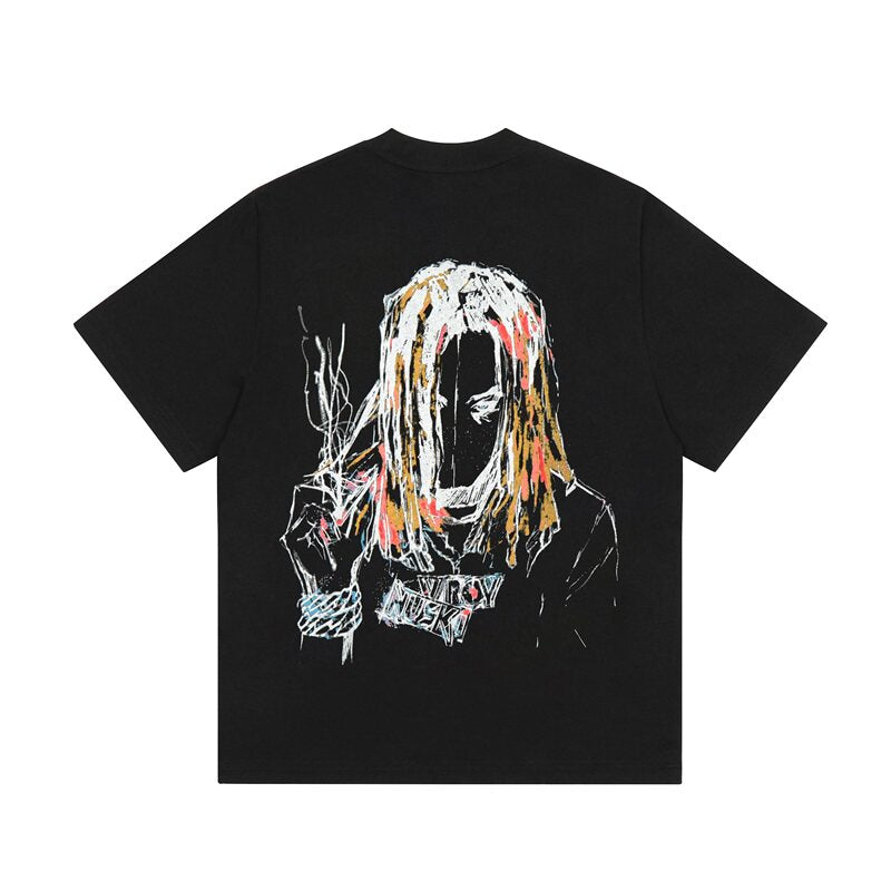 Revenge Lil Durk Sketch Portrait Oversized Tee