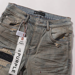 Purple Brand Men Mud Wash Distressed Denim Jeans