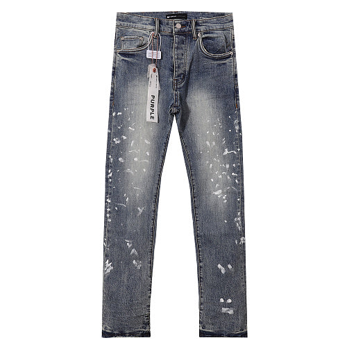 Purple Brand Men Paint Splatter Denim Jeans