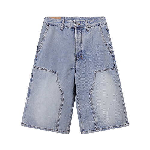 Ksubi Men Blue Baggy Patchwork Denim Shorts