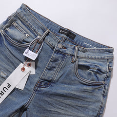 Purple Brand Men Black Patchwork Denim Jeans