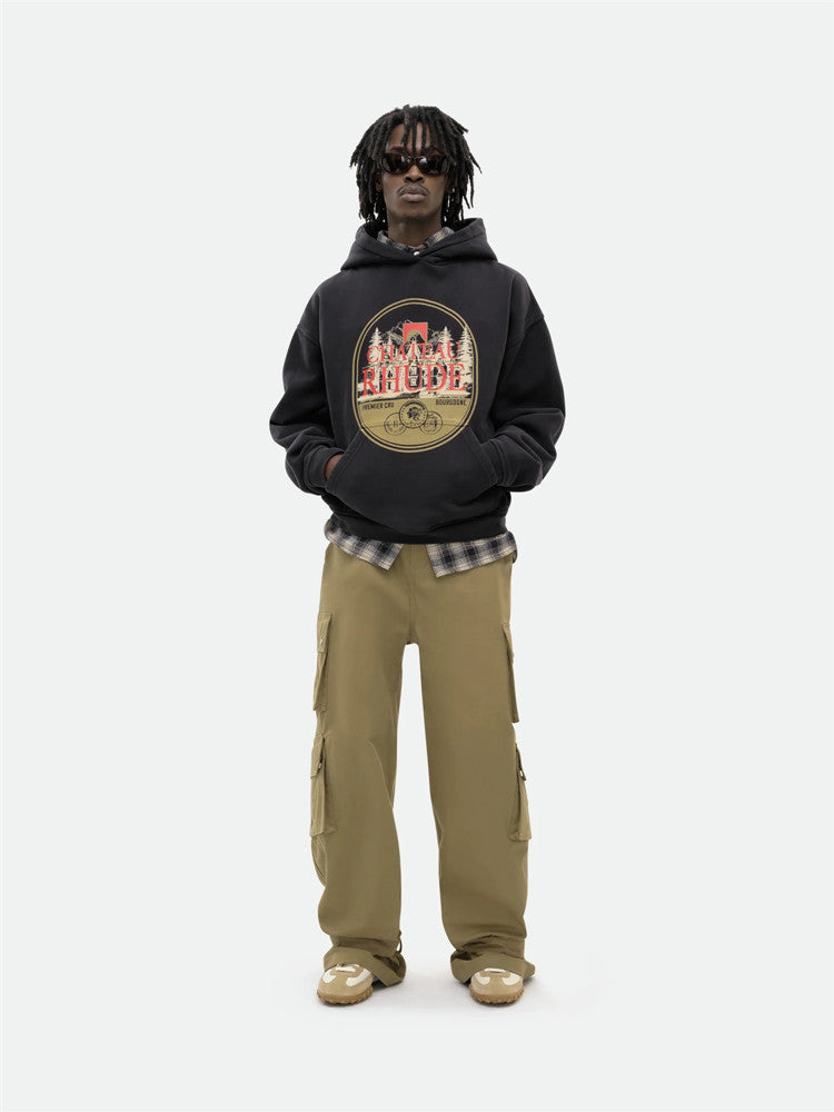 RHUDE Vintage Graphic Hoodie Streetwear Sweatshirt