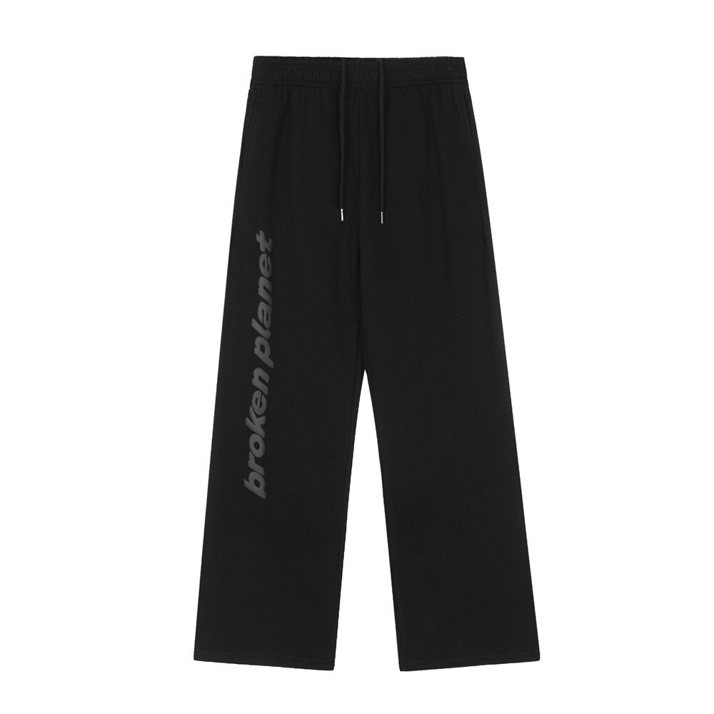Broken Planet Fleece Puff Print Loose Sweatpants