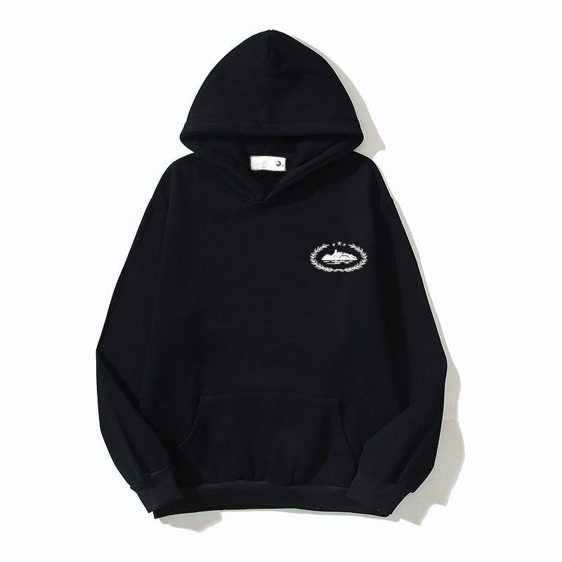 Corteiz logo print loose-fitting fleece pullover shirt