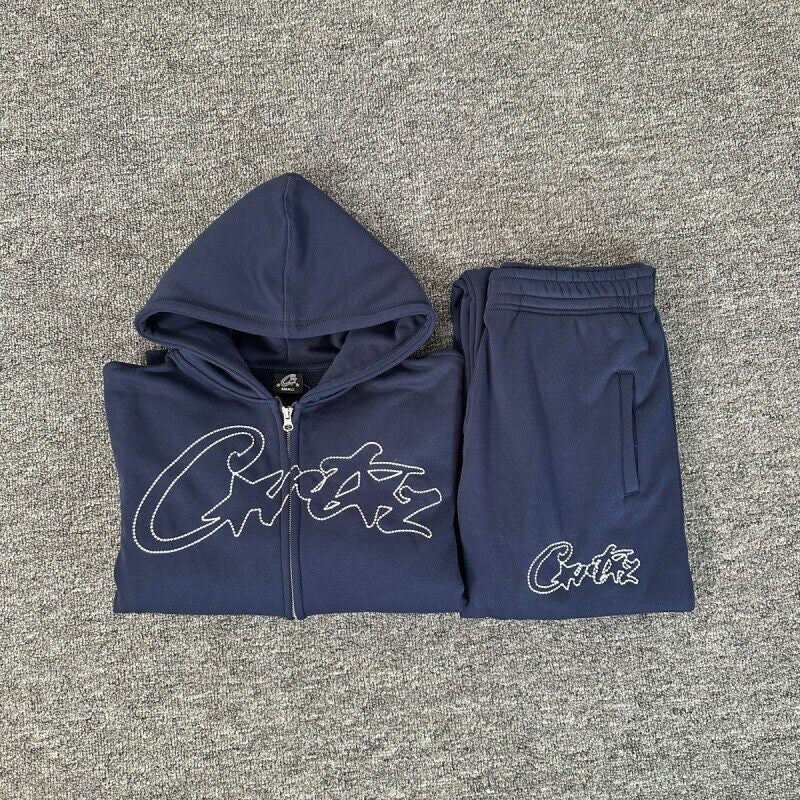 Corteiz Hoodie Embroidered Loose-Fitting Pullover Set