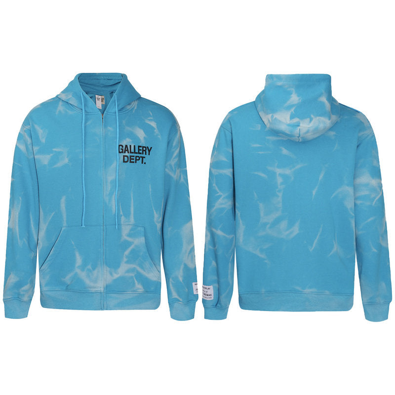 GALLERY DEPT Water Ripple Letterprint Loose Hooded Sweatshirt