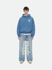 RHUDE Vintage Collegiate Eagle Print Boxy Hooded Sweatshirt