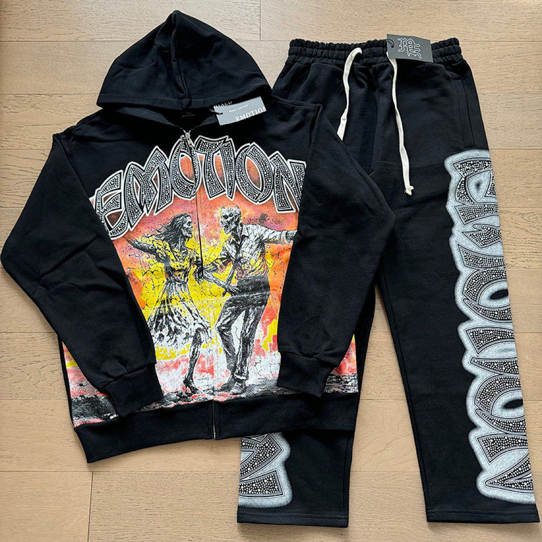 Mixed Emotion Street Hip Hop Beaded Sporty Casual Set