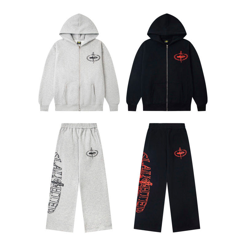 Corteiz fleece-lined sports sweatshirt set