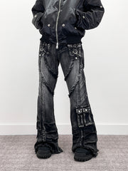 A knife graphic punk jeans