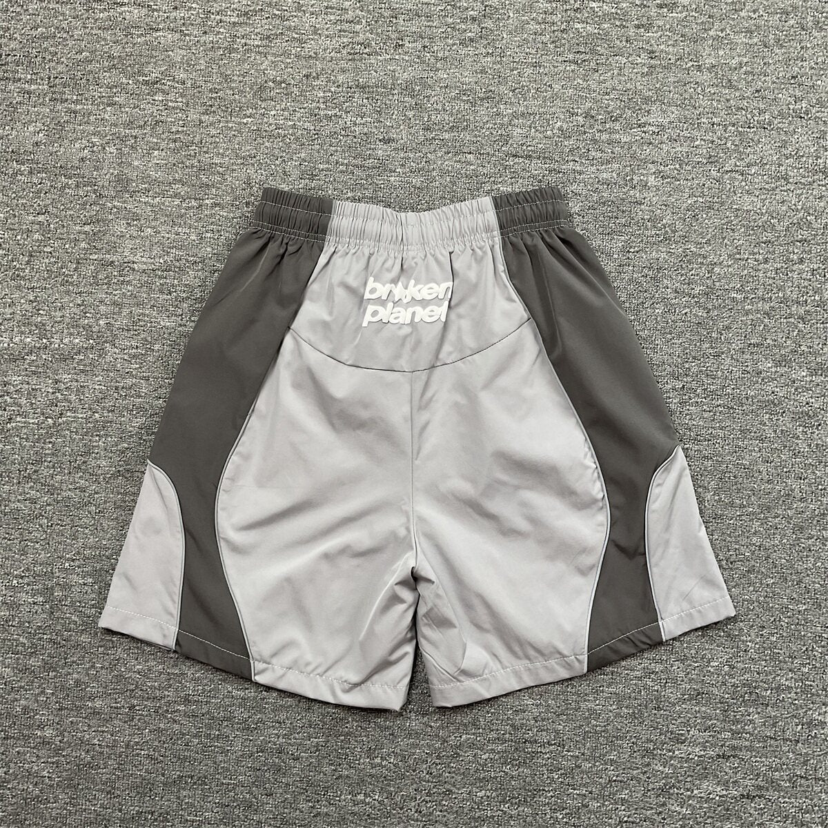 Broken Planet Geometric Spliced Nylon Sport Shorts