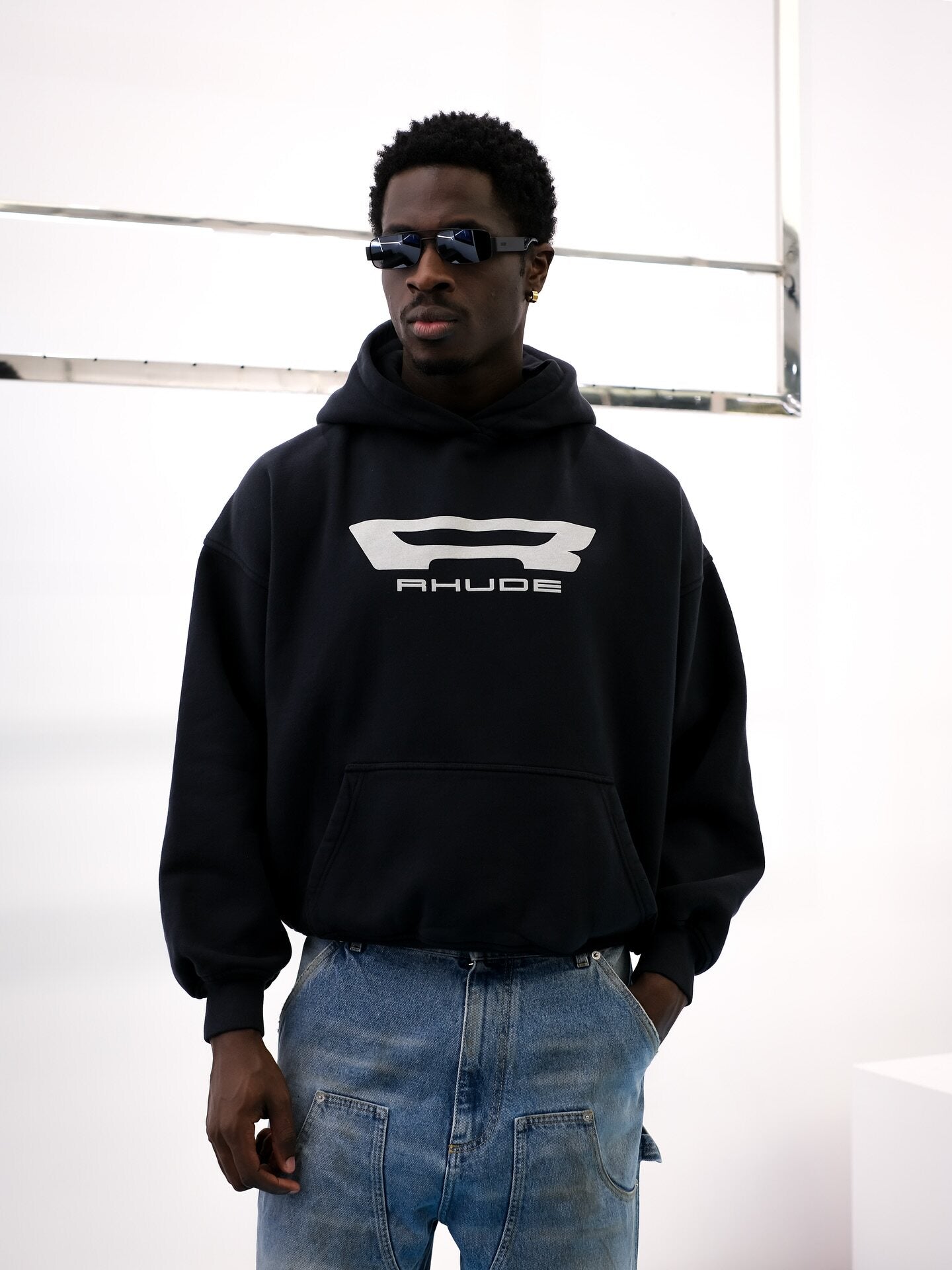 RHUDE Classic Big R Vintage Washed Boxy Hoodie