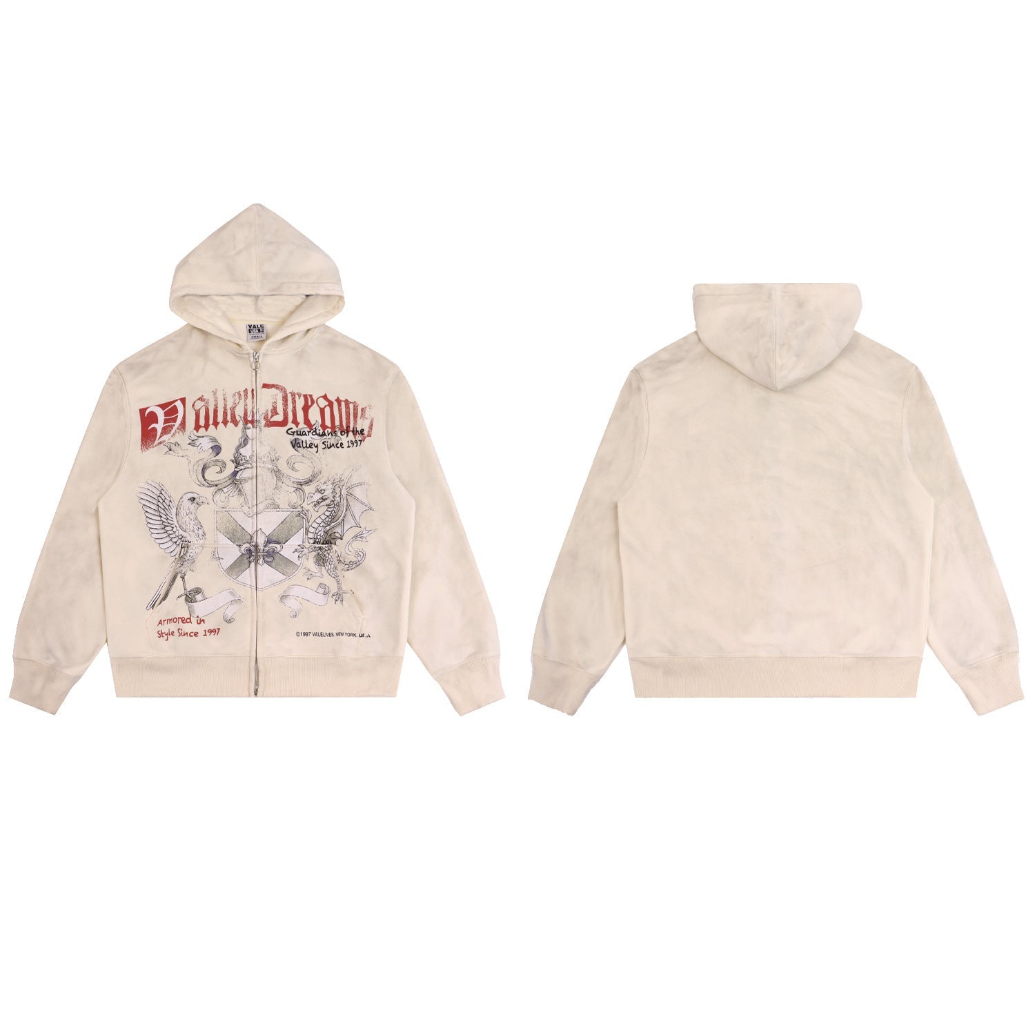 Vale Forever Vintage Script Graphic Hoodie – Distressed Streetwear