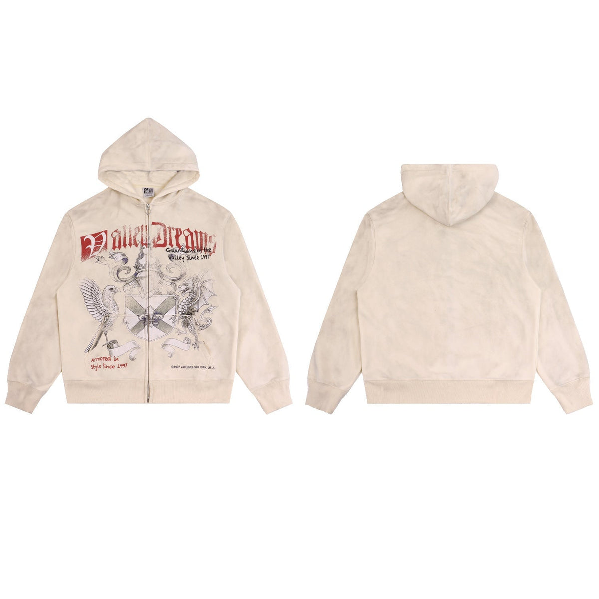 Vale Forever Vintage Script Graphic Hoodie – Distressed Streetwear