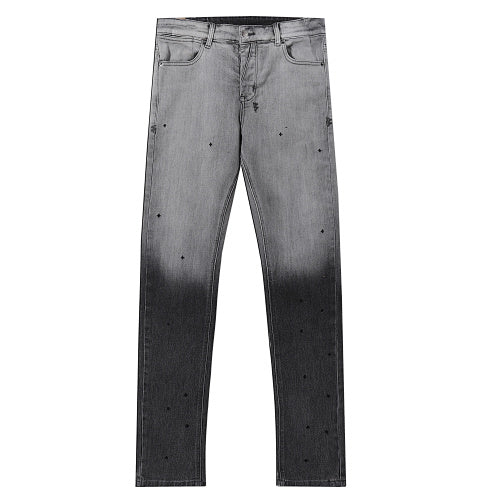 Ksubi Gradient Wash Black Paint Splatter Denim Jeans