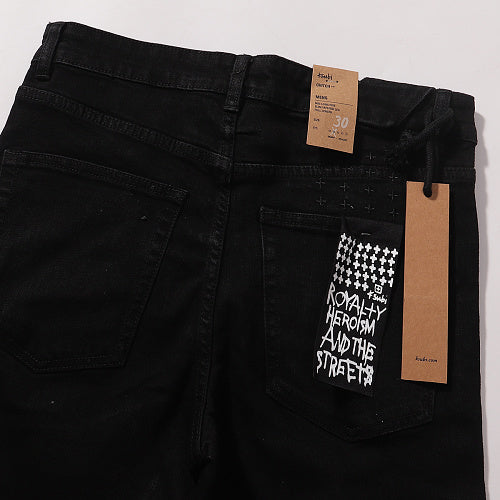 Ksubi Matte Black White Star Denim Slim Jeans