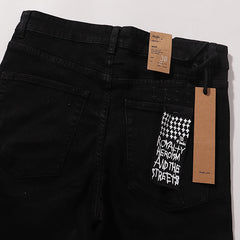 Ksubi Matte Black White Star Denim Slim Jeans