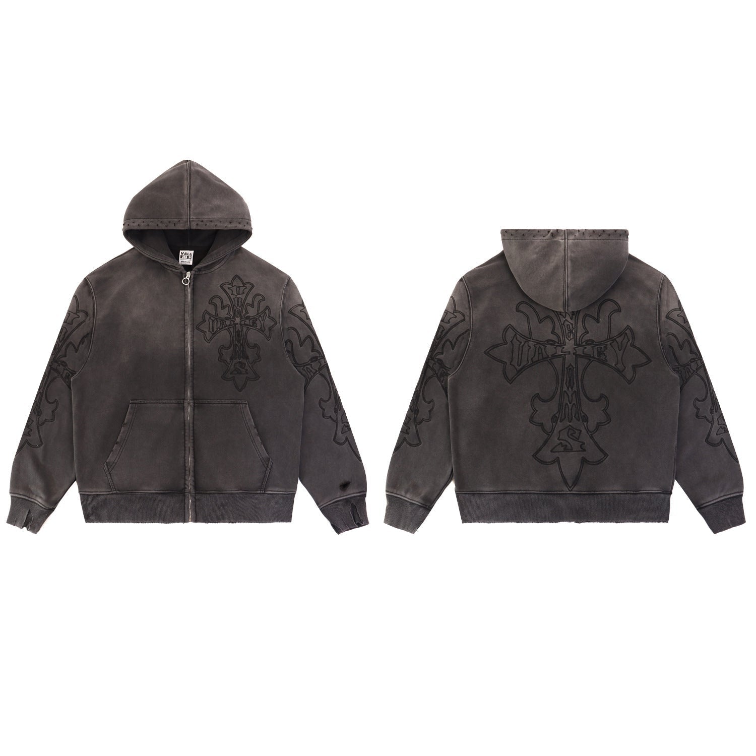 Vale Forever Olive Skull Script Hoodie – Vintage Graphic Streetwear