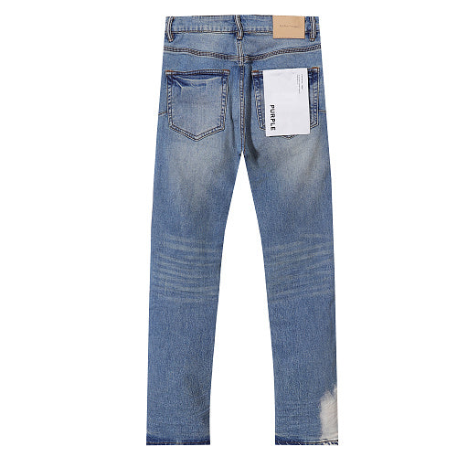 Purple Brand Men Black Patchwork Denim Jeans