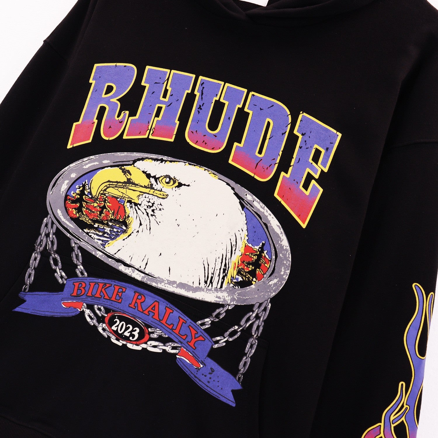 RHUDE American Streetwear Fleece Oversized Loose Hooded Pullover