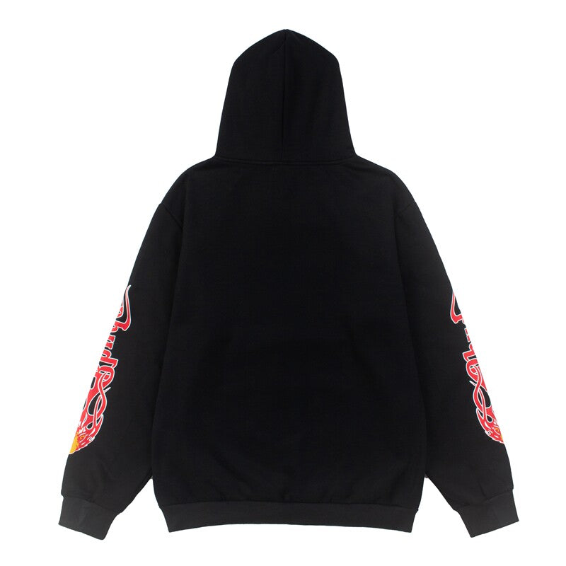 RHUDE Hip Hop Vintage Running Horse Printed Hoodie
