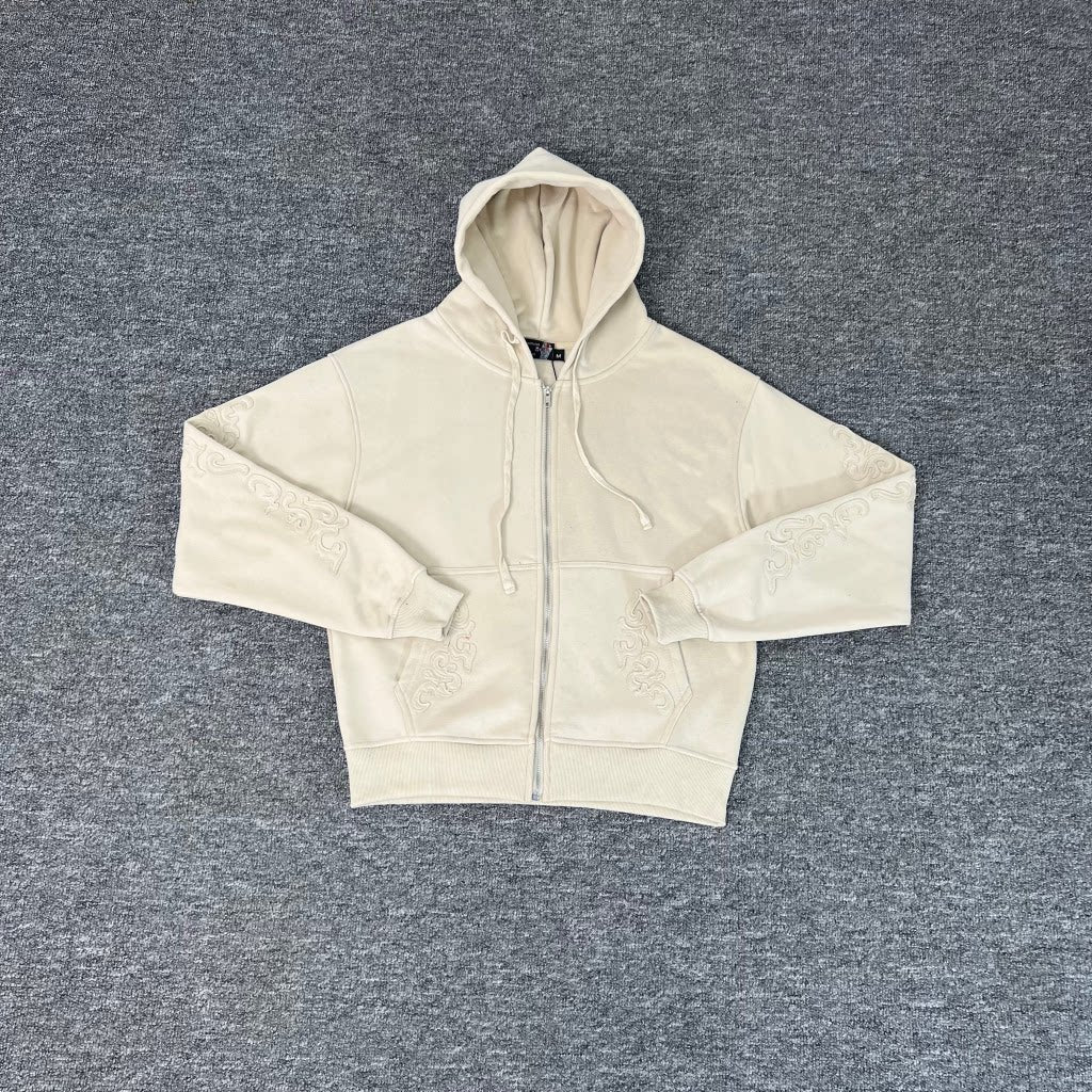 Derschutze Warhorse Applique Zip Up Fleece Hoodie