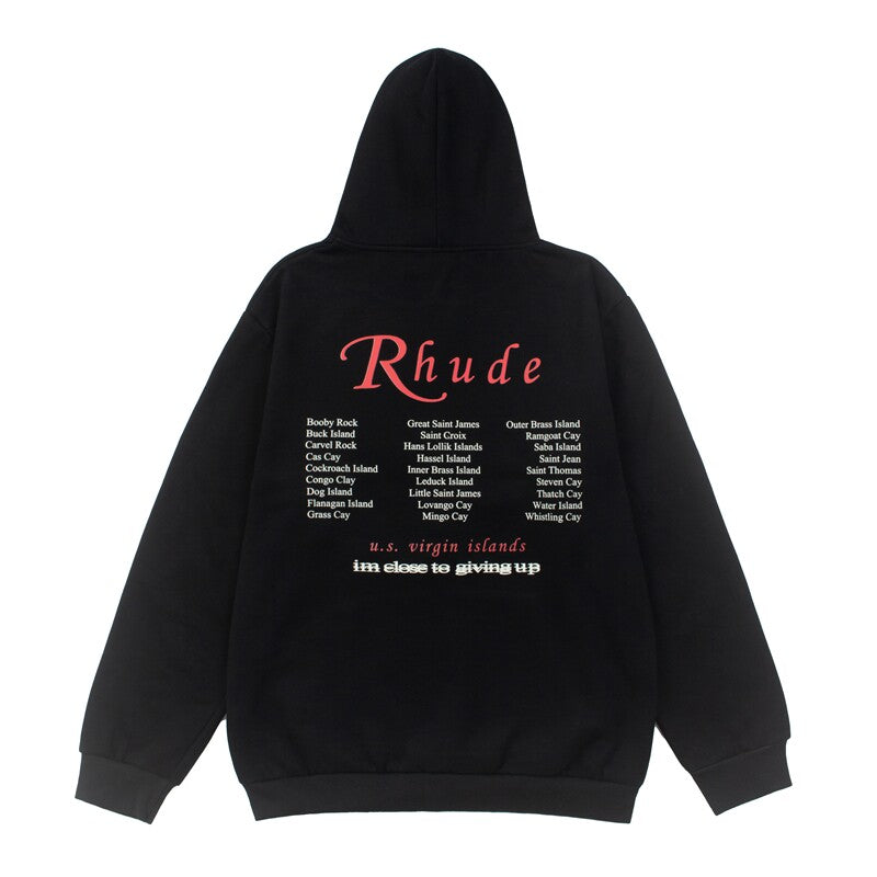 RHUDE American Vintage Nautical Graphic Fleece Lined Hoodie