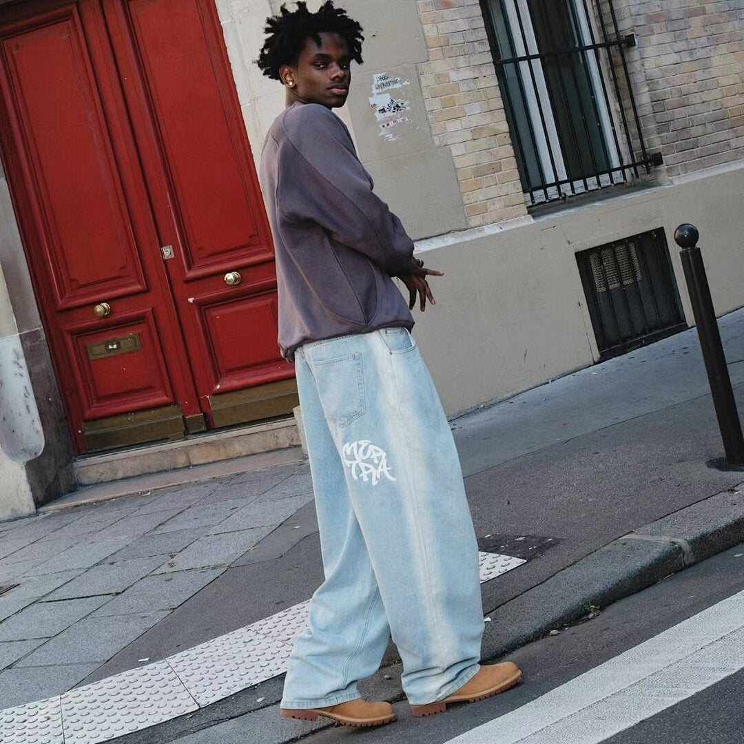 Mertra Jeans' washed and distressed straight jeans