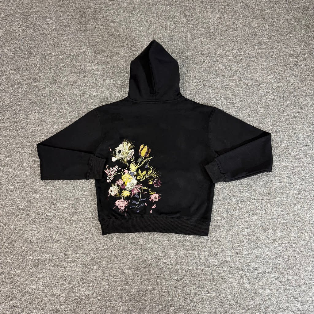 Derschutze Floral Embroidered Fleece Tracksuit Set