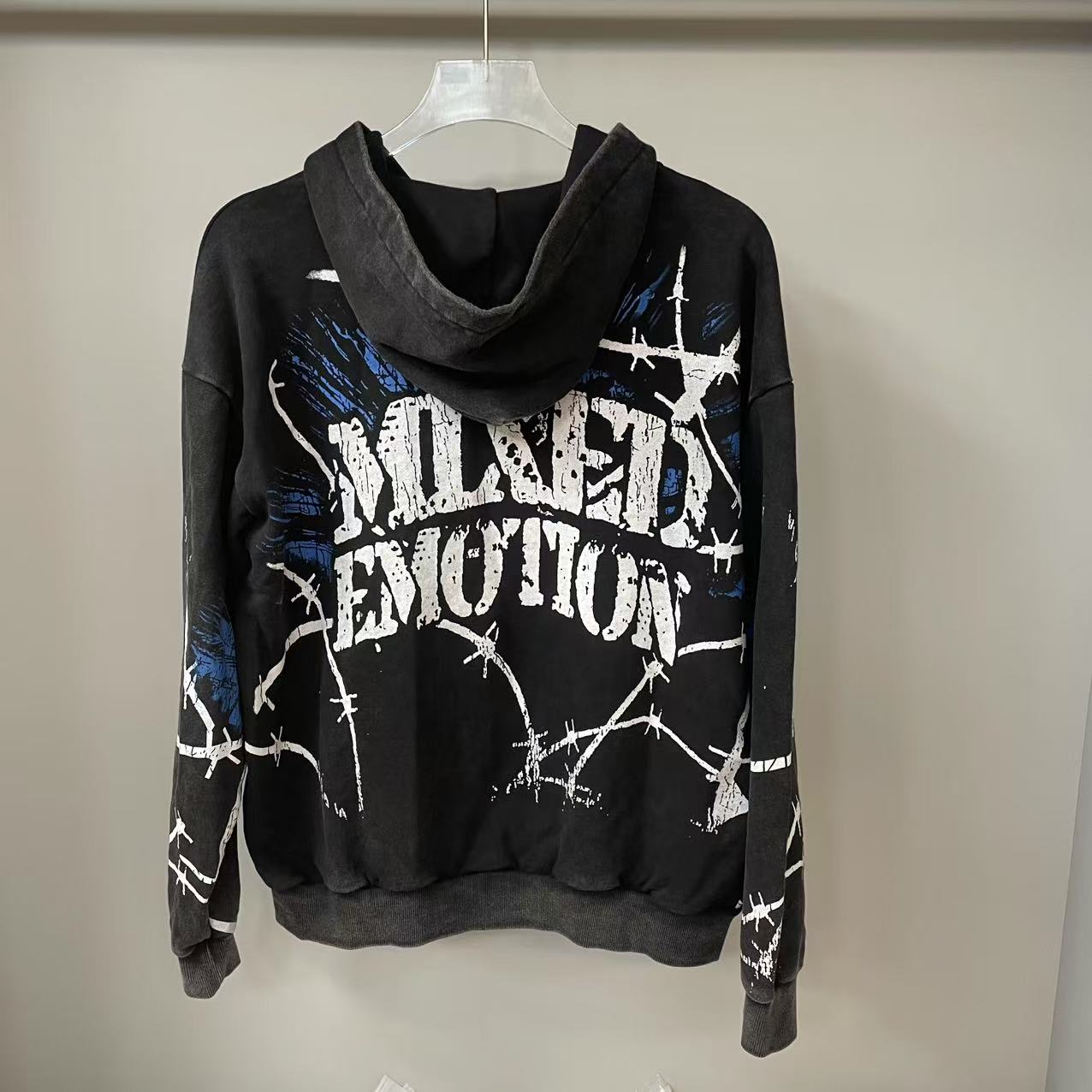MIXED EMOTION Washed Full Zip Hoodie