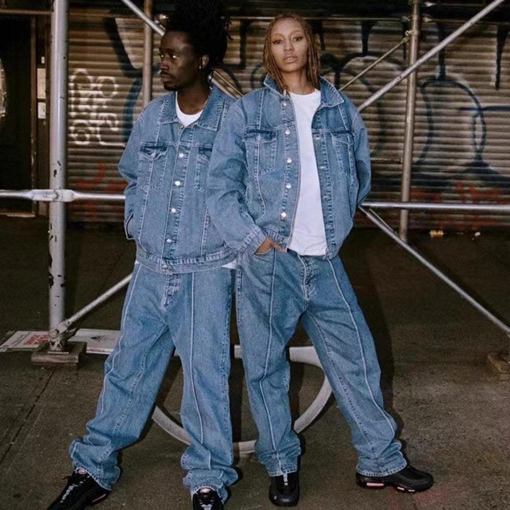 Drill Wind Devil Island Printed Gothic Denim Pants