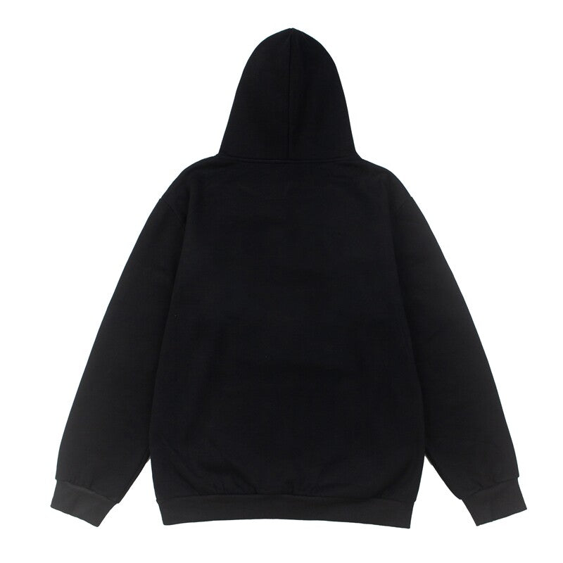 RHUDE Euro Streetwear Badge Letter Print Fleece Hoodie