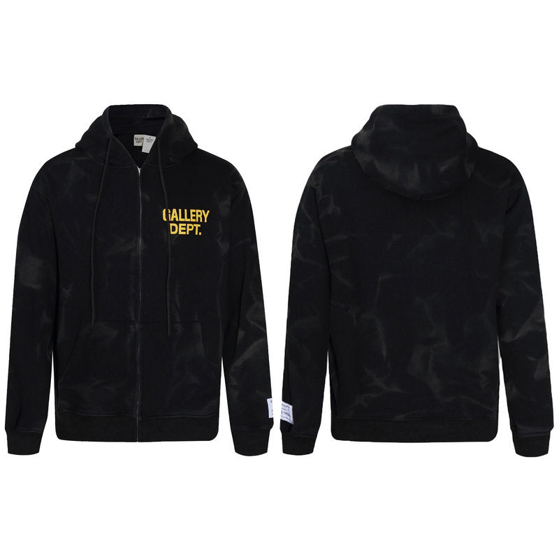 GALLERY DEPT Water Ripple Letterprint Loose Hooded Sweatshirt