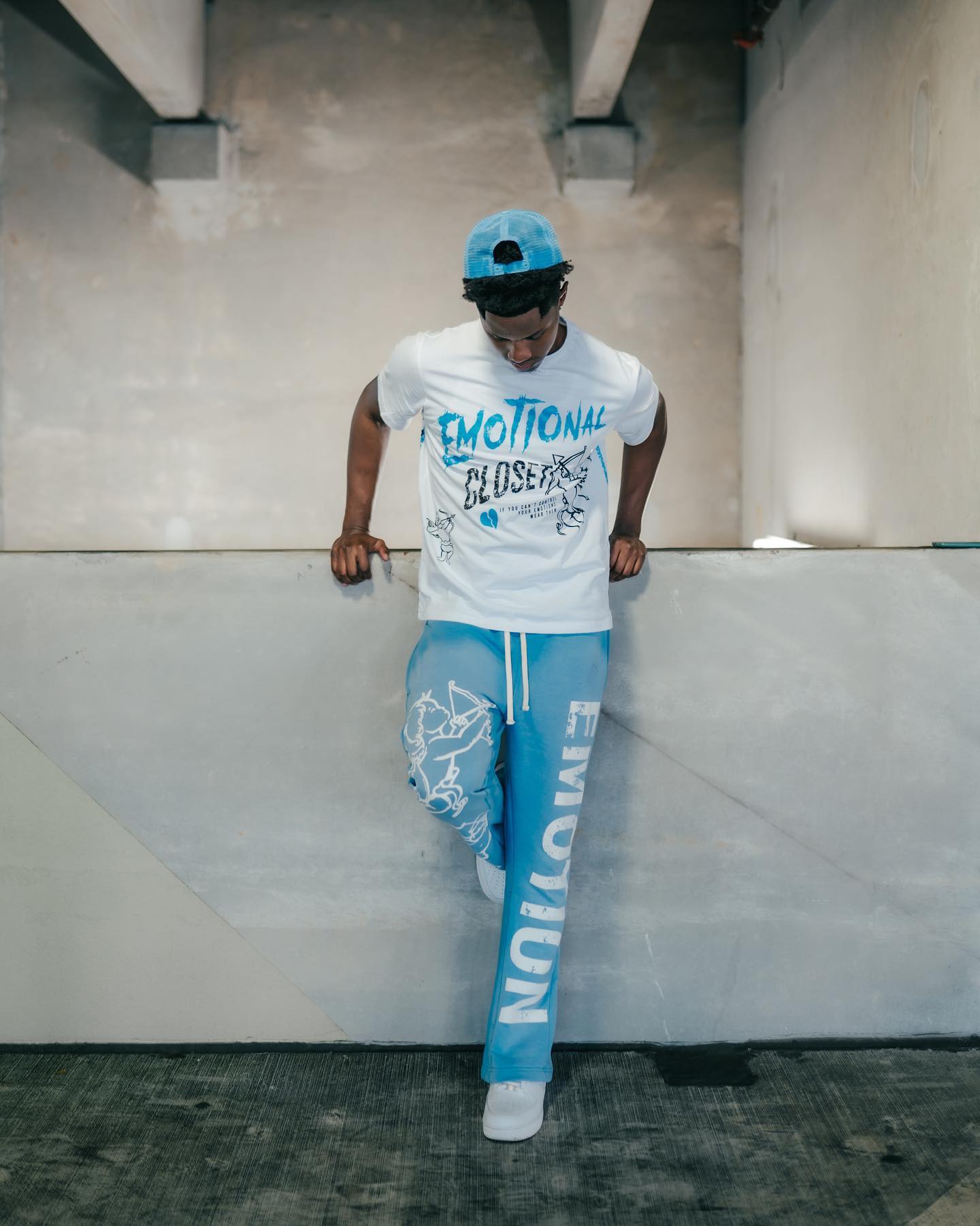 Mixed Emotions Cupid Flare Sweatpants Blue