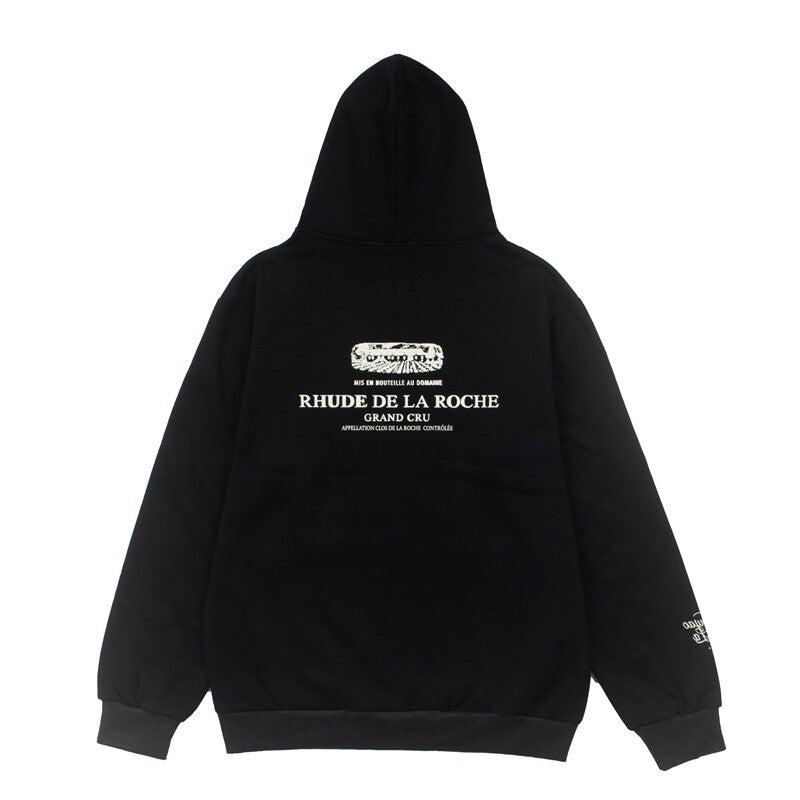 RHUDE American Vintage Badge Letter Fleece Hooded Sweatshirt