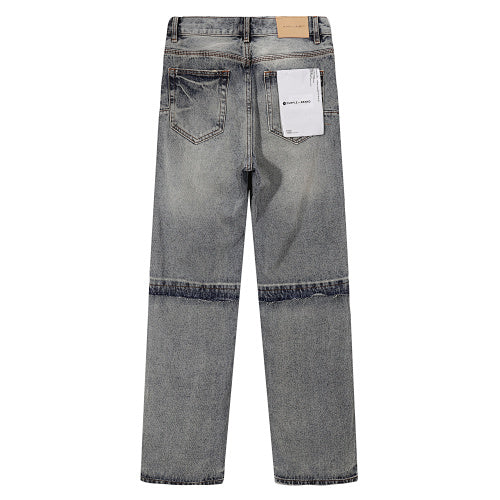 Purple Brand Men Straight Leg Layered Denim Jeans