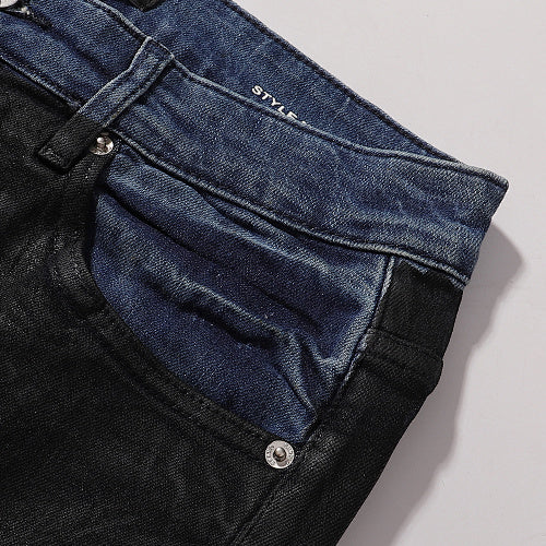 Purple Brand Men Two Tone Black Flare Jeans