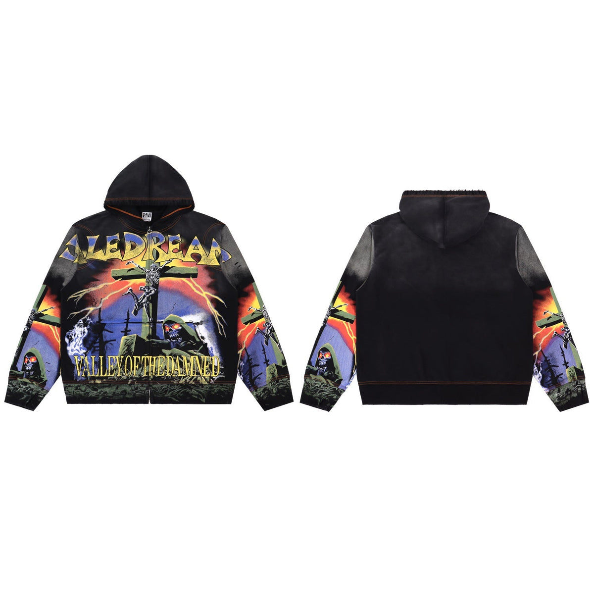 Vale Forever Racing Collage Zip Hoodie – Graphic Streetwear