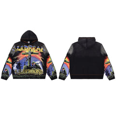 Vale Forever Racing Collage Zip Hoodie – Graphic Streetwear