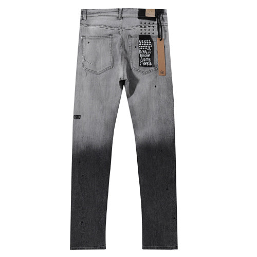 Ksubi Gradient Wash Black Paint Splatter Denim Jeans