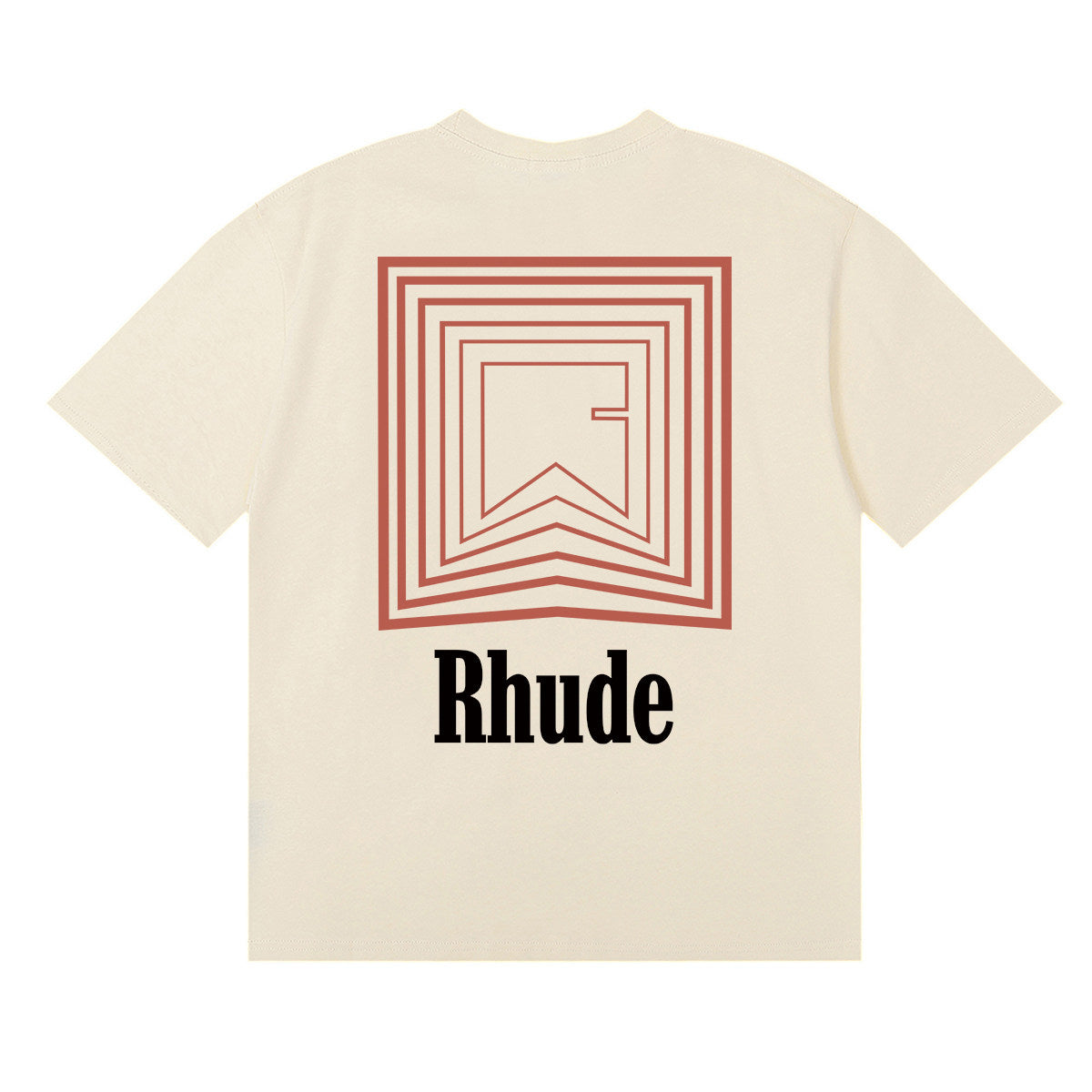 RHUDE Summer Maze Graphic Printed Oversized Cotton Tee