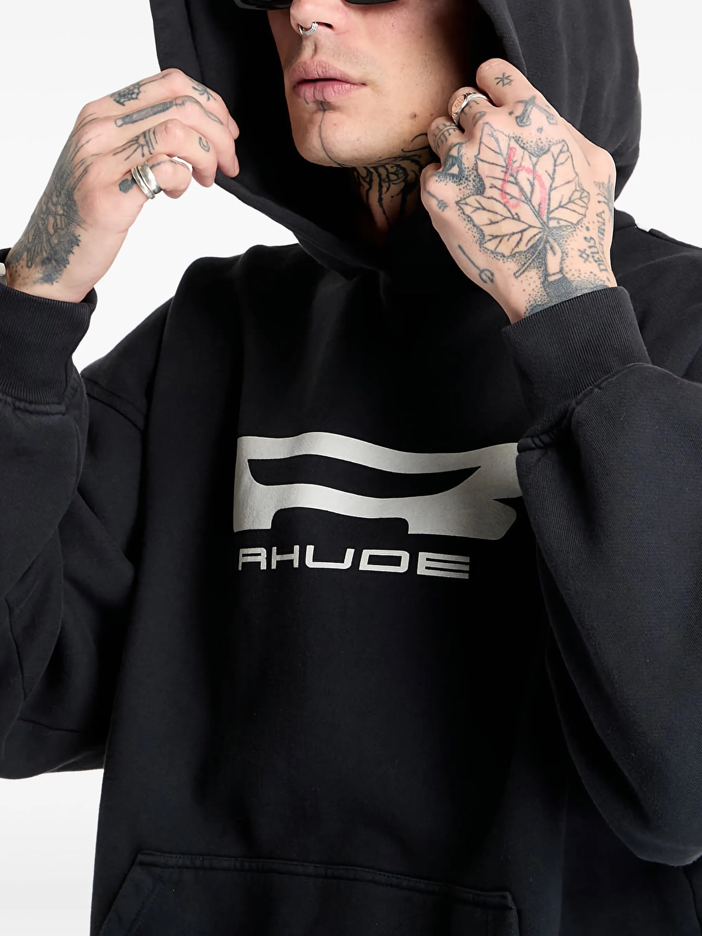 RHUDE Classic Big R Vintage Washed Boxy Hoodie