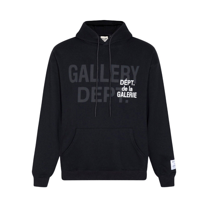 GALLERY DEPT LOGO Printed Loose Cotton Hooded Sweatshirt