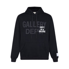 GALLERY DEPT LOGO Printed Loose Cotton Hooded Sweatshirt