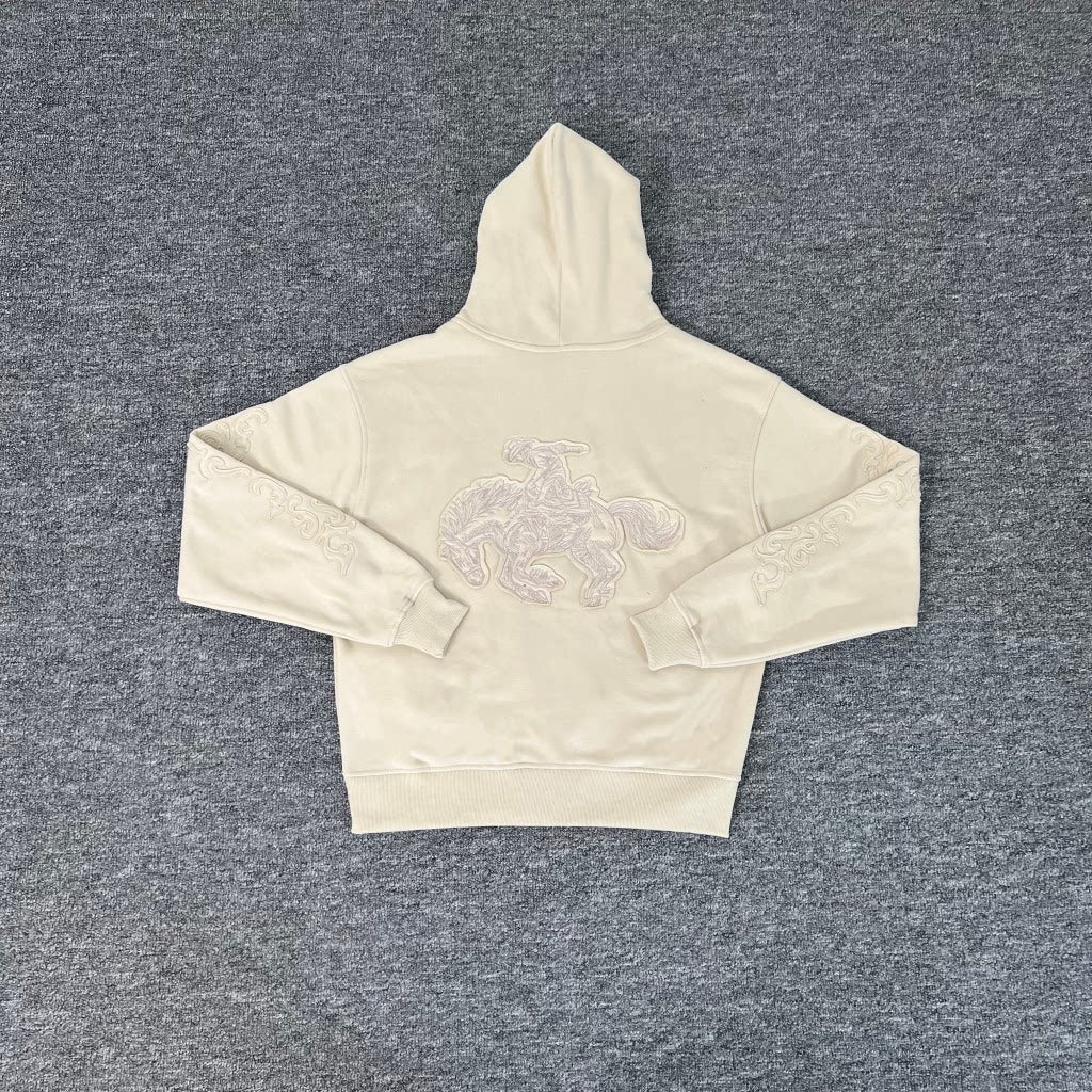 Derschutze Warhorse Applique Zip Up Fleece Hoodie