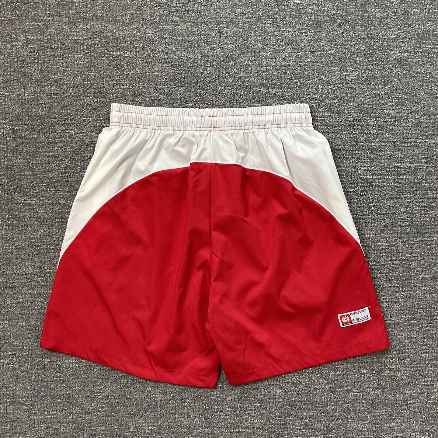 Broken Planet Letter Print Color Block Beach Shorts